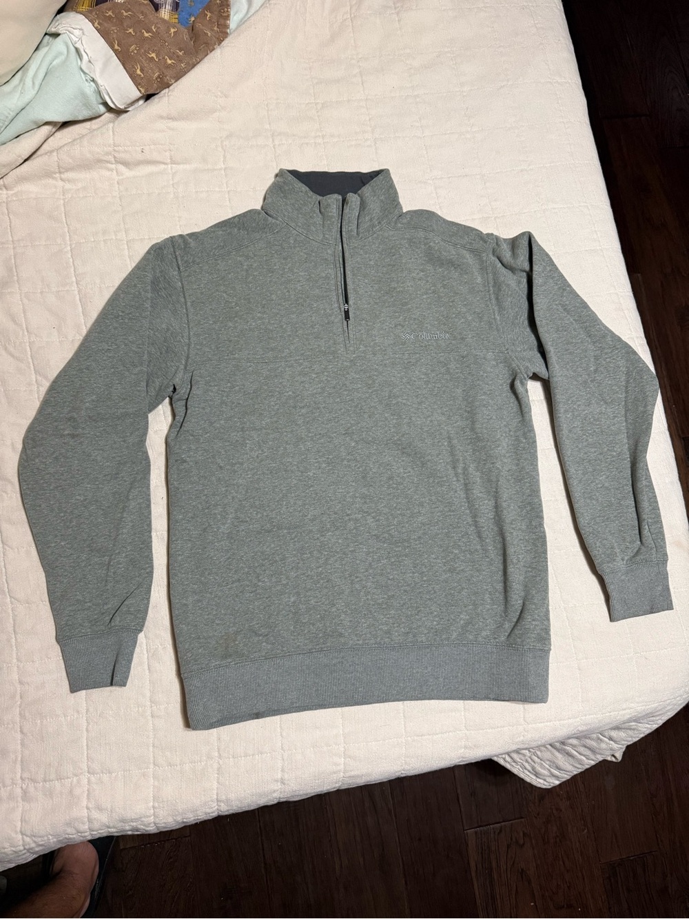 Men's Quarter-Zip Pullover Sweater - Gray